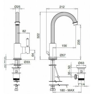 Смеситель для раковины Cezares OLIMP-LSM2-02-L