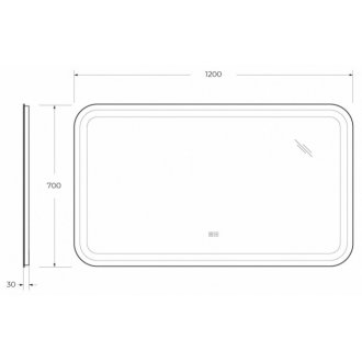 Тумба с раковиной и зеркалом Cezares Plane 120-CZR-8070-120-1-2 Bianco Lucido