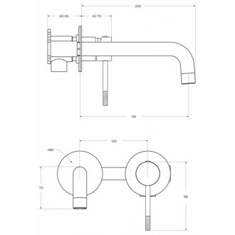 Смеситель для раковины Cezares RELAX-BLI2-1-NOP-W0