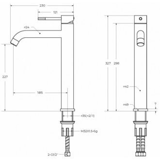 Смеситель для раковины Cezares RELAX-LC1-IN-W0