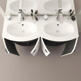 Мебель для ванной с двумя раковинами Cezares Rialto 138 Bianco Opaco