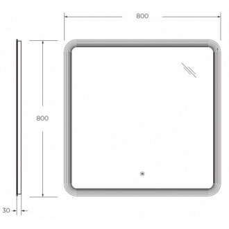 Тумба с раковиной и зеркалом Cezares Slider 80-CZR-800/480-LV-MR-PRS дуб тангент