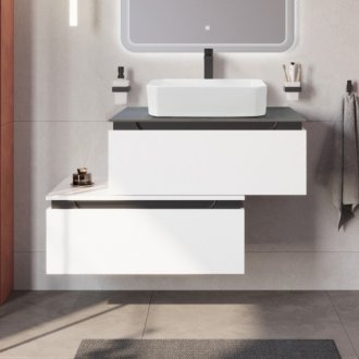 Тумба с раковиной Cezares Slider 80-SLD-80/48-MNO-PI Bianco Opaco