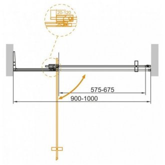 Душевая дверь регулируемая Cezares SLIDER-B-1-90/100-C-Cr, 90-100 см