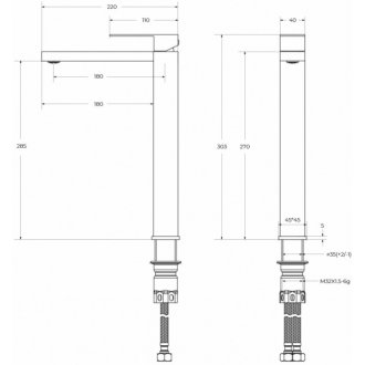 Смеситель для раковины Cezares SLIDER-LC-IN-W0