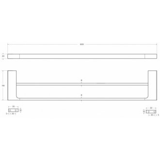 Полотенцедержатель Cezares SLIDER-THD-60-GM