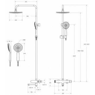 Душевая стойка Cezares STYLUS-CVD-01