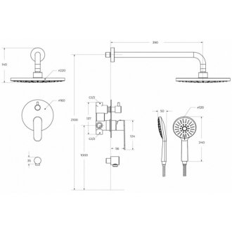 Душевая система Cezares STYLUS-DSET-01