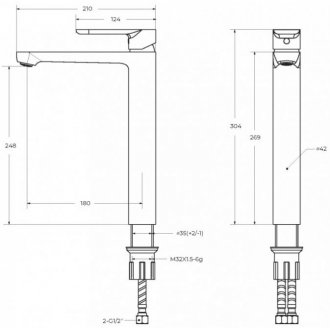 Смеситель для раковины Cezares STYLUS-LC-IN-W0