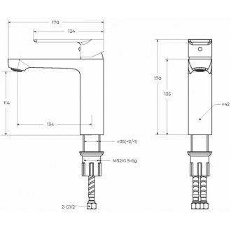 Смеситель для раковины Cezares STYLUS-LS-IN