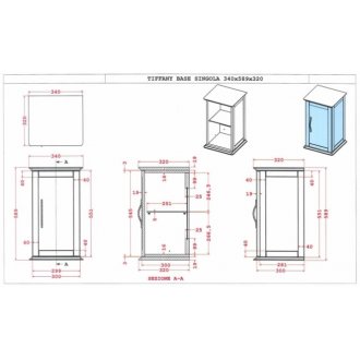 Шкаф Cezares Tiffany 34 Blu Petrolio