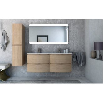 Мебель для ванной с двумя раковинами Cezares Vague 138 Rovere Tabacco