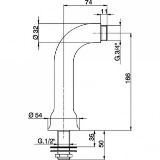 Вертикальное подключение для смесителя Cisal AR0038012 бронза