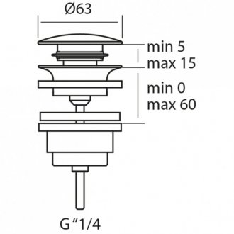 Донный клапан для раковин Cisal ZA001621D1