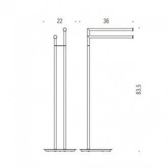 Стойка с двойным полотенцедержателем Colombo Mini B4038.OM