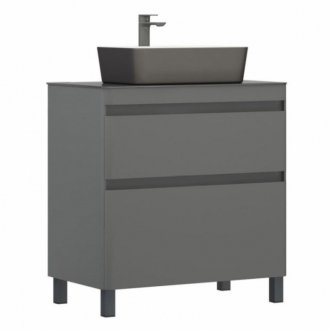Мебель для ванной Corozo Алабама 80 см напольная графит