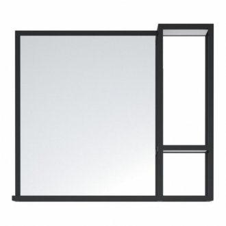 Зеркало с полочкой Corozo Айова 80/С черный/белый