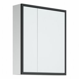 Зеркало-шкаф Corozo Айрон 70 см черный/белый