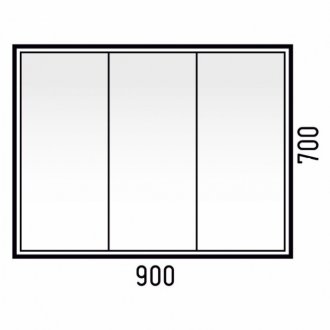 Зеркало-шкаф Corozo Айрон 90 см черный/белый