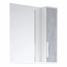 Зеркало со шкафчиком Corozo Чикаго 65 см бетон/бел...