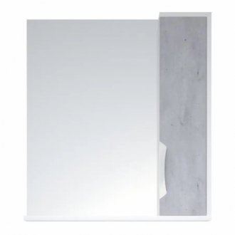 Зеркало со шкафчиком Corozo Чикаго 65 см бетон/белый