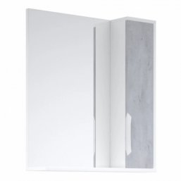 Зеркало со шкафчиком Corozo Чикаго 75 см бетон/бел...