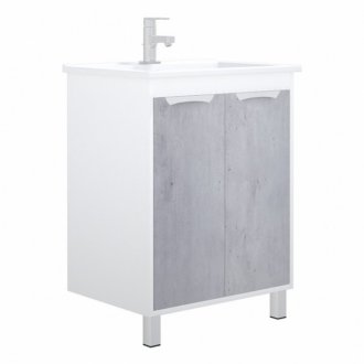 Мебель для ванной Corozo Чикаго 75 см бетон/белая