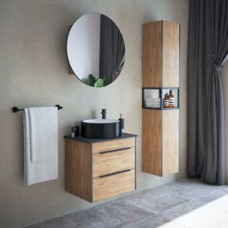 Мебель для ванной Corozo Форест 60 см сонома/черны...