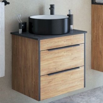 Мебель для ванной Corozo Форест 70 см сонома/черный