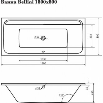 Ванна Corpa Nera Bellini 180x80