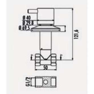 Кран запорный Creavit AC90L