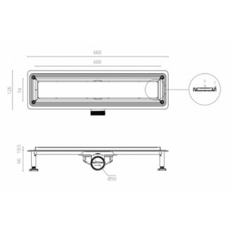 Водоотводящий желоб Ctesi Way Line BK4024030 60 см