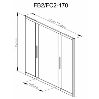 Душевая дверь Deto FB2 170-190 Black