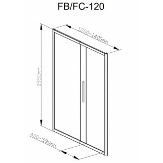 Душевая дверь Deto FC 120-140 Chrome