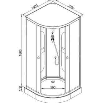 Душевая кабина Deto L 901 N, 100х100х200 см, сборка без силикона