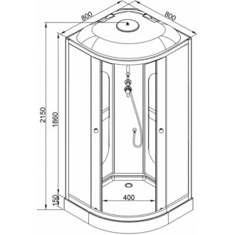 Душевая кабина Deto L 908 с электрикой