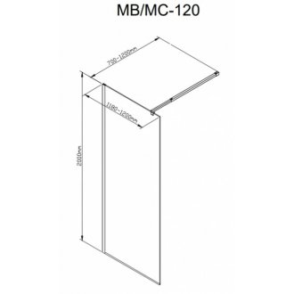 Душевая перегородка Deto MB 120 Black