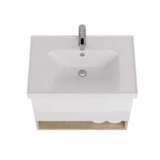 Мебель для ванной Dreja Perfecto 70 дуб/ белый глянец