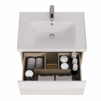 Мебель для ванной Dreja Perfecto 70 дуб/ белый глянец