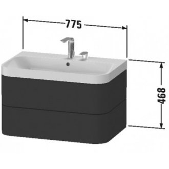 Мебель для ванной Duravit Happy D.2 Plus 80 графит суперматовый