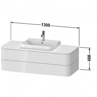 Мебель для ванной Duravit Happy D.2 Plus 130 с черно-белой раковиной