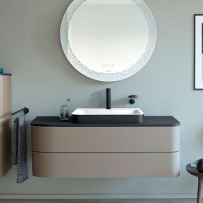 Мебель для ванной Duravit Happy D.2 Plus 130 с черно-белой раковиной