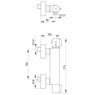 Смеситель для душа E.C.A. Thermostatic 102102341EX хром