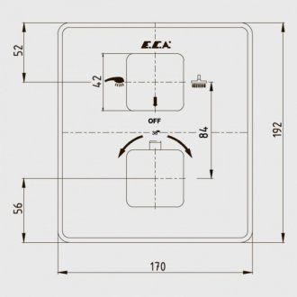 Смеситель для ванны E.C.A. Thermostatic 102167216EX-KDE хром