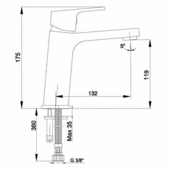 Смеситель для раковины E.C.A. Tiera 102108989C1EX черный матовый