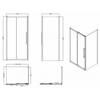 Душевой уголок Esbano Flex ESF-128PS-GM