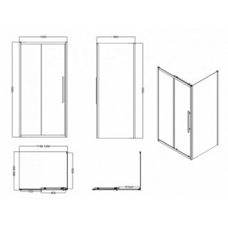 Душевой уголок Esbano Flex ESF-129PS-GM