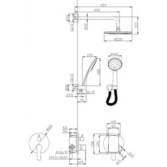 Душевая система Esko 6IN1 SB