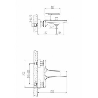 Смеситель для ванны Esko Baku BK 54