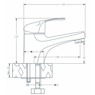 Смеситель для раковины Esko Kansas KS 26